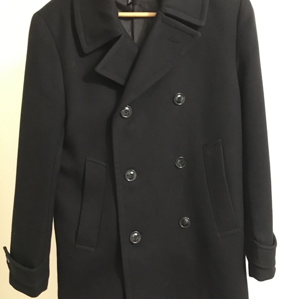 Black Pea Coat Excellent Condition